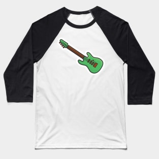 Guitar Music Cartoon Sticker vector illustration. Musical instrument icon concept. Classical wooden yellow guitar sticker design logo. Baseball T-Shirt